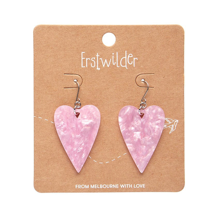 Erstwilder - From the Heart Essential Drop Earrings - Pink