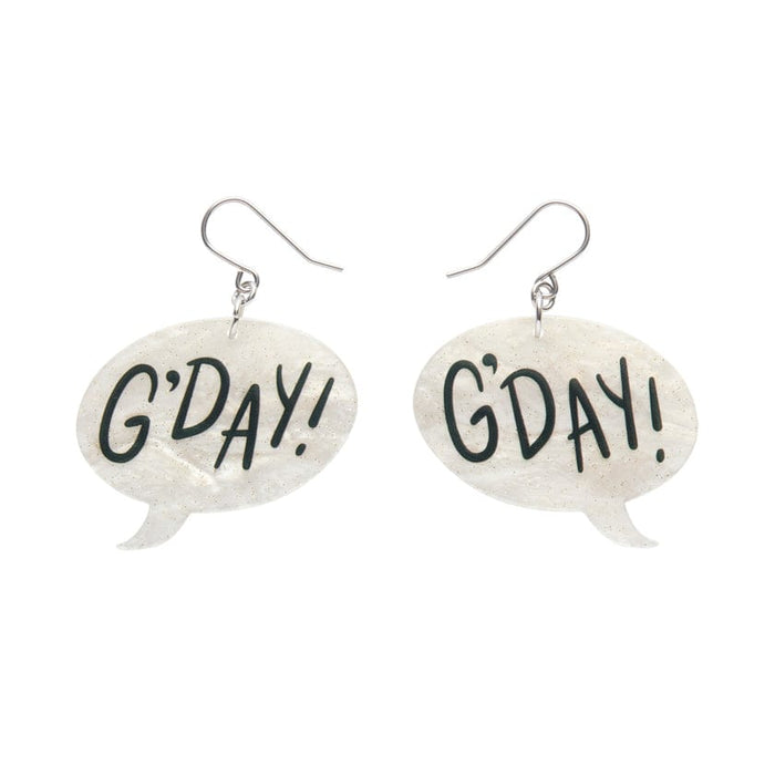 Erstwilder - G'DAY Drop Earrings - White  - Australiana (2025)