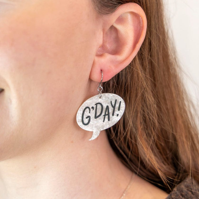Erstwilder - G'DAY Drop Earrings - White  - Australiana (2025)