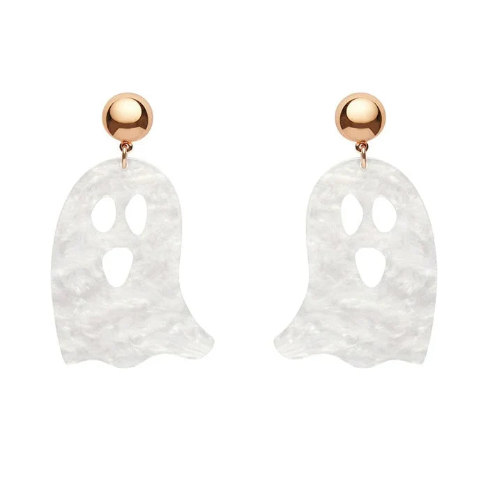 Erstwilder - Ghost Ripple Statement Earrings - White