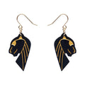 Erstwilder - Jaguar Solid Black Resin Drop Earrings - Gold