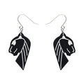 Erstwilder - Jaguar Solid Black Resin Drop Earrings - Silver
