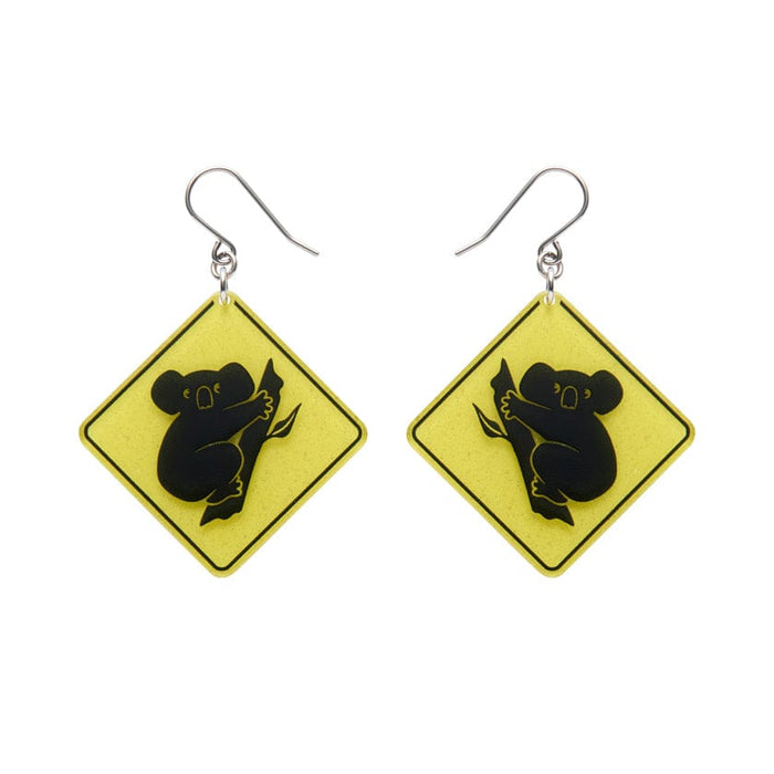 Erstwilder - Koala Sign Drop Earrings - Yellow - Australiana (2025)