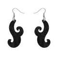 Erstwilder -  Nouveau Ripple Glitter Resin Drop Earrings - Black