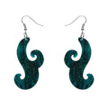 Erstwilder - Nouveau Ripple Glitter Resin Drop Earrings - Emerald