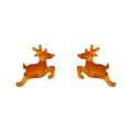 Erstwilder - Reindeer Glitter Stripe Stud Earrings - Orange