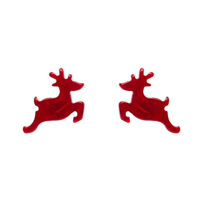 Erstwilder - Reindeer Ripple Stud Earrings - Red