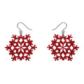Erstwilder - Snowflake Ripple Drop Earrings - Red