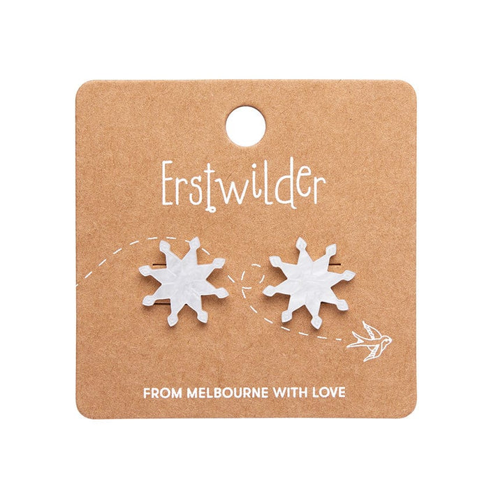 Erstwilder - Snowflake Ripple Stud Earrings - White