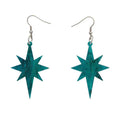 Erstwilder - Starburst Ripple Glitter Resin Drop Earrings - Emerald