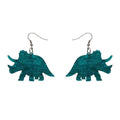 Erstwilder - Triceratops Ripple Glitter Drop Earrings - Emerald