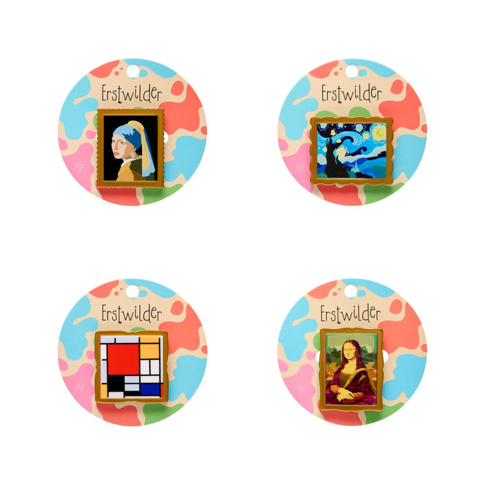 Erstwilder - Vermeer - Van Gogh - Mondrian - Da Vinci Simplified Mini Brooch Gift Set Bundle - Arts & Crafts 2 (2026)