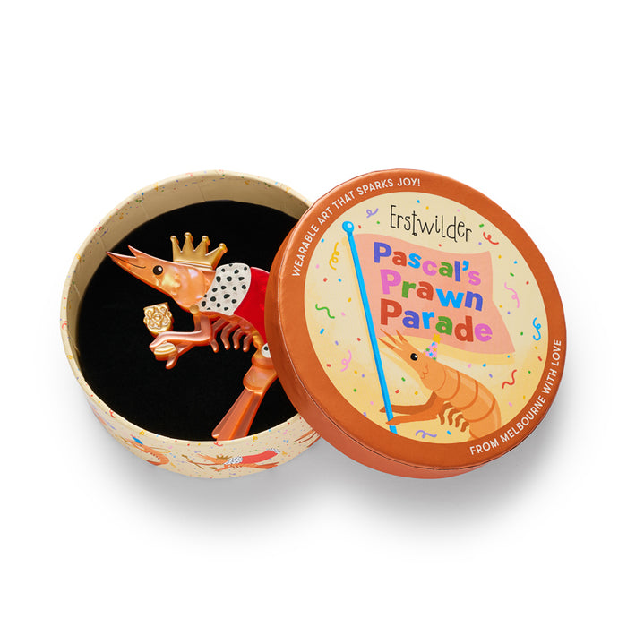 Erstwilder King Prawn Brooch - Pascals Prawn Parade (2026)