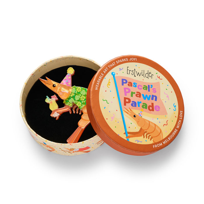 Erstwilder Pascal the Party Prawn Brooch - Pascals Prawn Parade (2026)