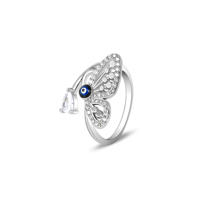 Evil Eye Butterfly Ring