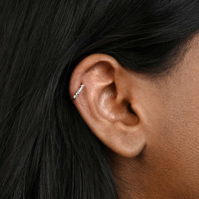 Five-Stone Zircon Helix Hoop Earring