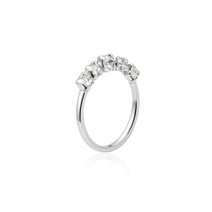 Five-Stone Zircon Helix Hoop Earring