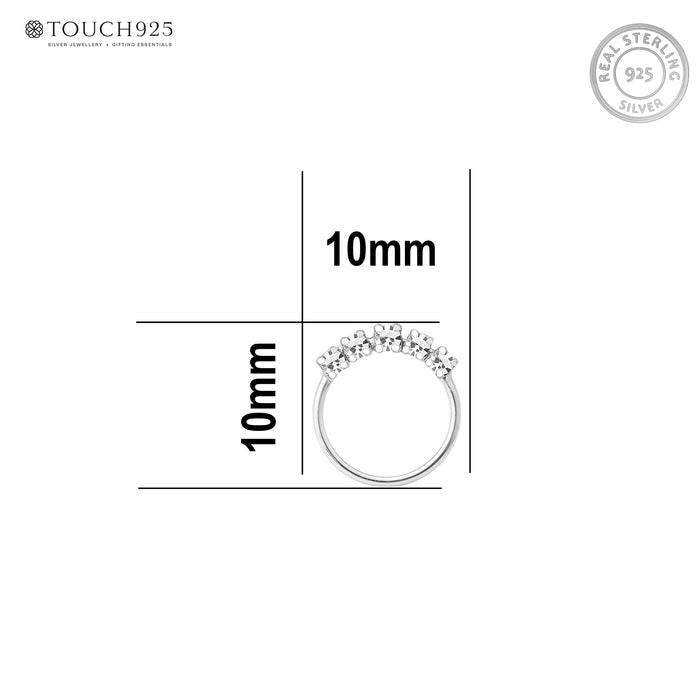 Five-Stone Zircon Helix Hoop Earring