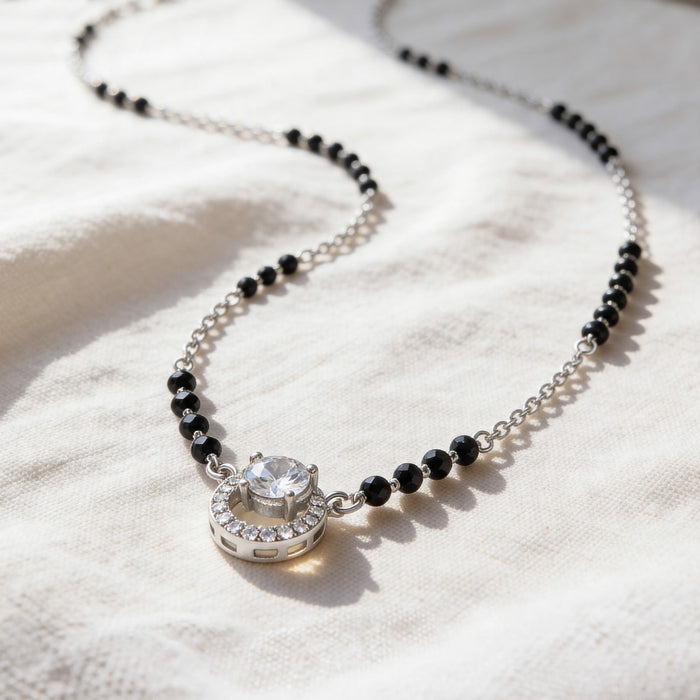 Floating Solitaire Halo Mangalsutra