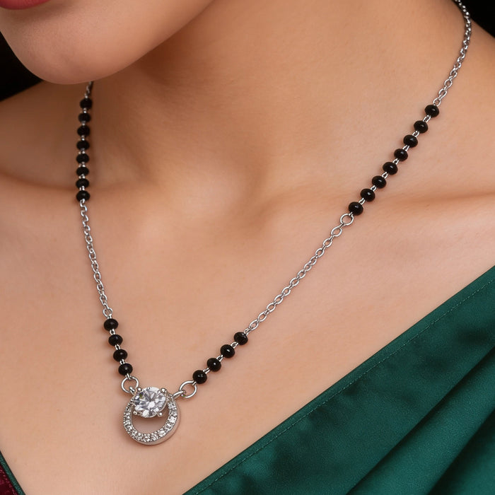 Floating Solitaire Halo Mangalsutra