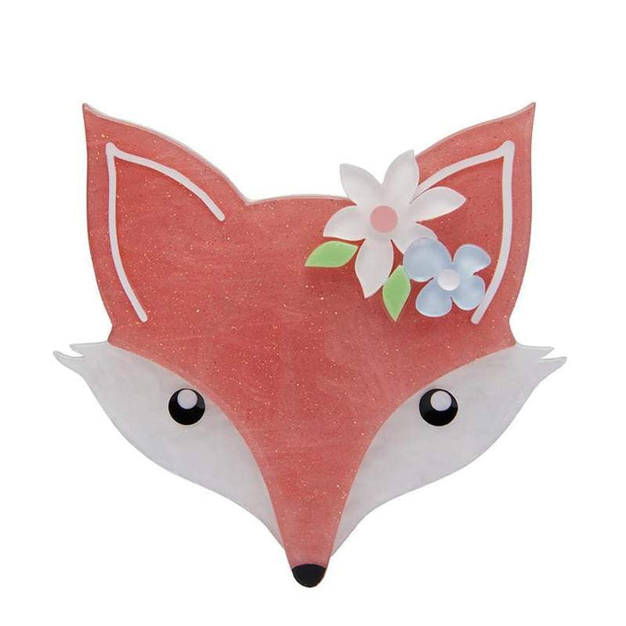 Flora Fox Face Brooch (Pink) - Erstwilder Fan Favorites (2019)