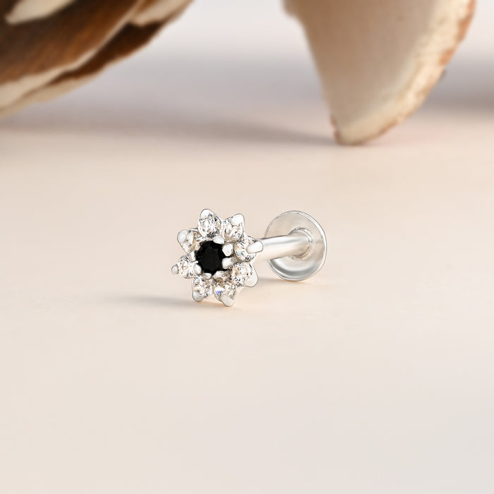 Floral Bloom Silver Nose Pin