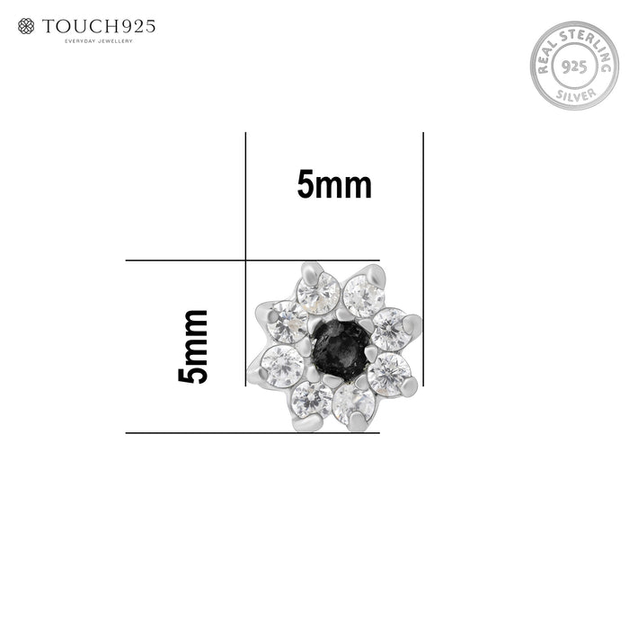 Floral Bloom Silver Nose Pin