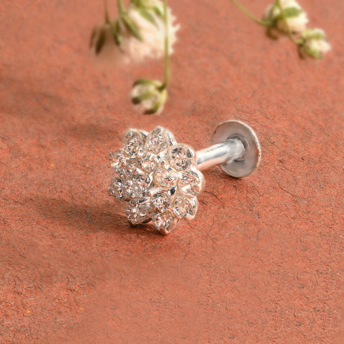 Floral Cluster Silver Nose Pin