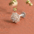 Floral Cluster Silver Nose Pin