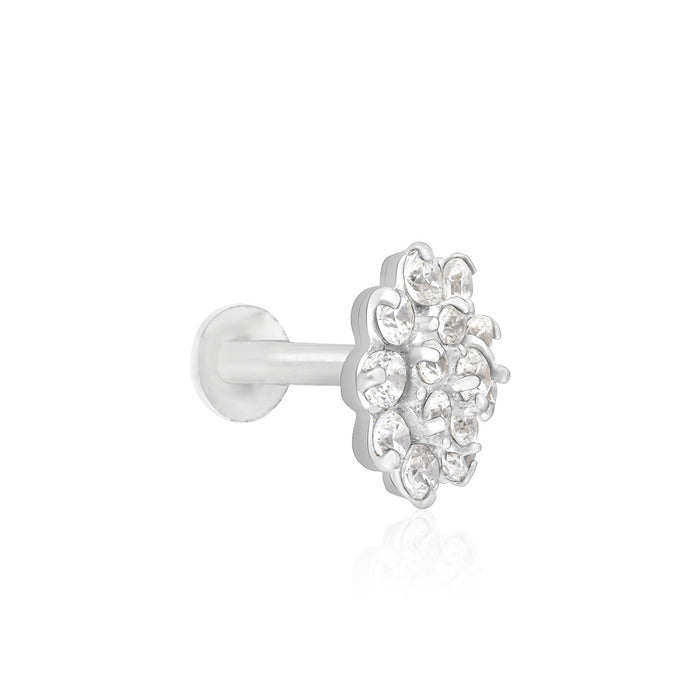 Floral Cluster Silver Nose Pin