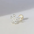 Floral Orbit Silver Nose Pin