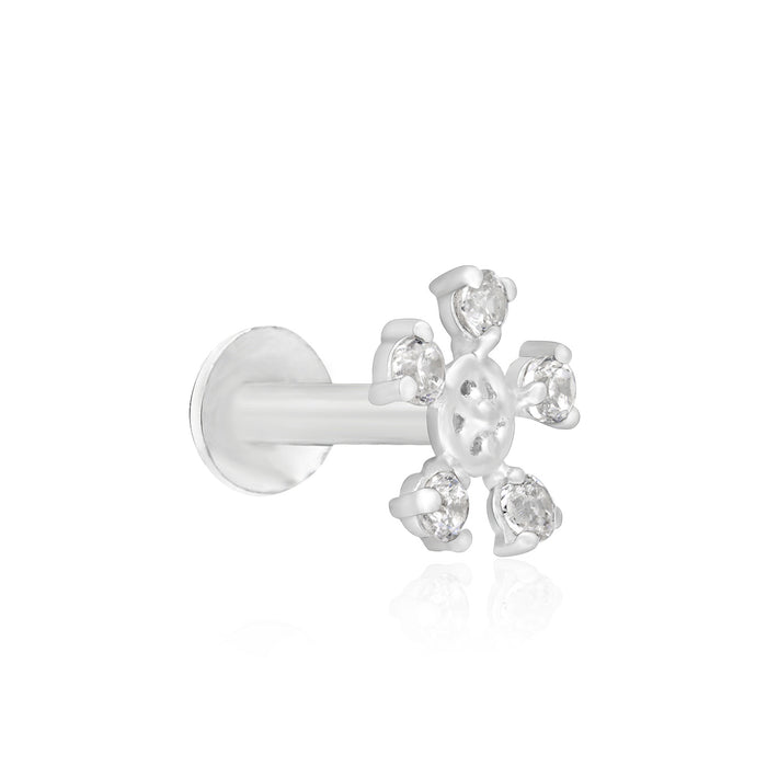 Floral Orbit Silver Nose Pin
