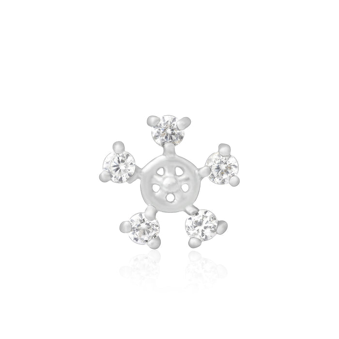Floral Orbit Silver Nose Pin