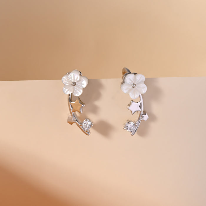 Floral Stem Leaf Earrings