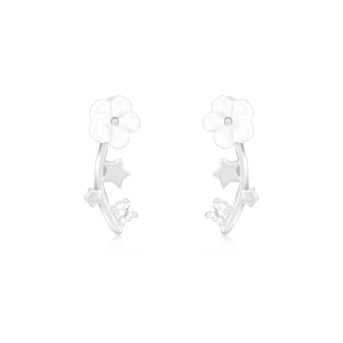 Floral Stem Leaf Earrings