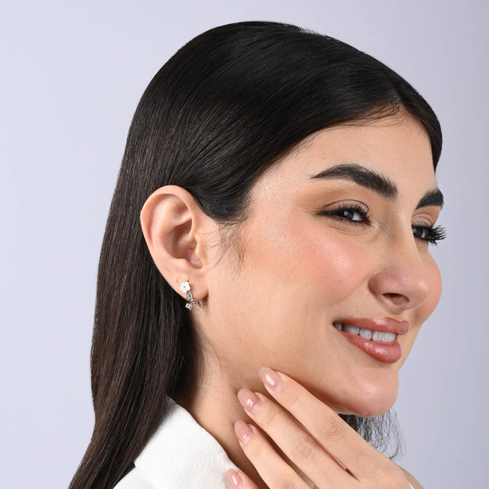 Floral Stem Leaf Earrings