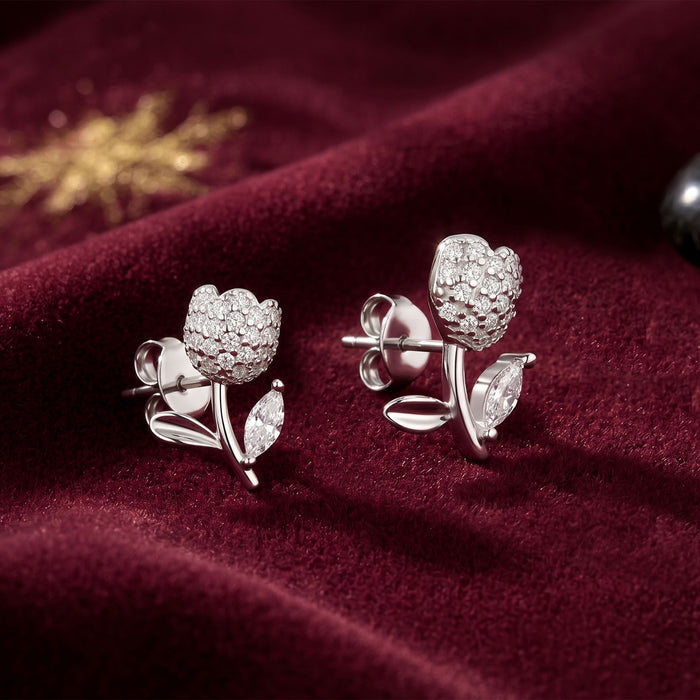 Floral Studs CZ Earrings