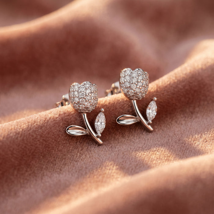 Floral Studs CZ Earrings