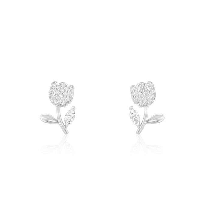 Floral Studs CZ Earrings