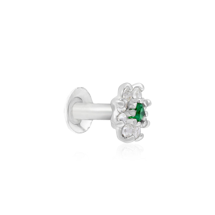 Flower Shape Silver Nose Pin