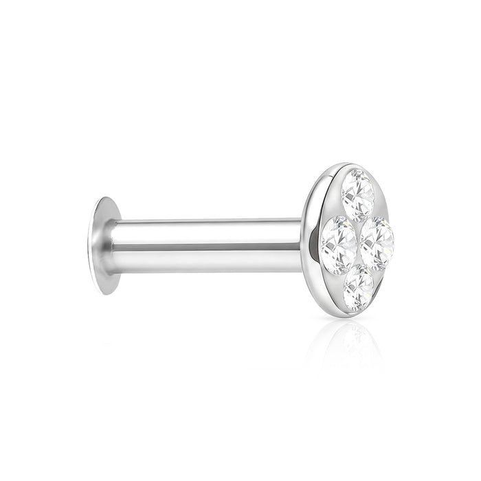 Four-Stone Quad Zircon Silver Stud