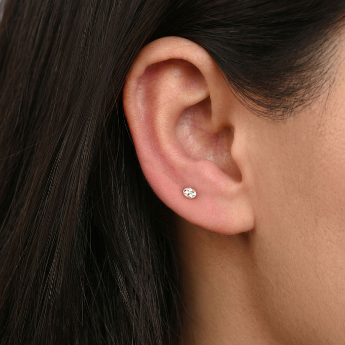 Four-Stone Quad Zircon Silver Stud