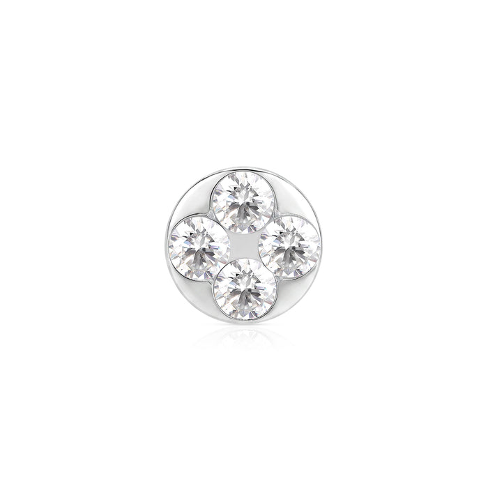 Four-Stone Quad Zircon Silver Stud