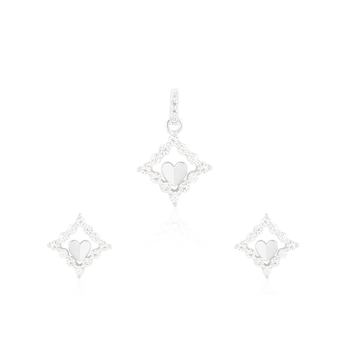 Framed Heart Pendant Set