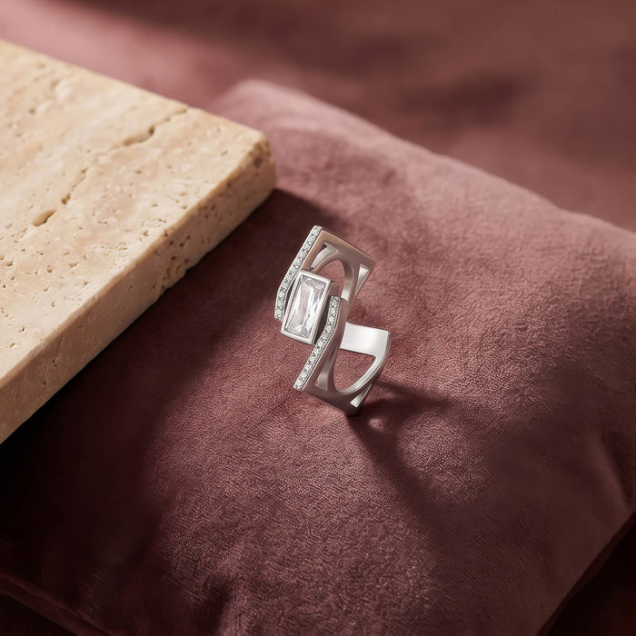 Geometric Baguette Wrap Ring