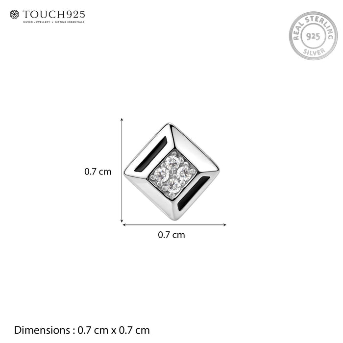 Geometric Quad-Stone Stud