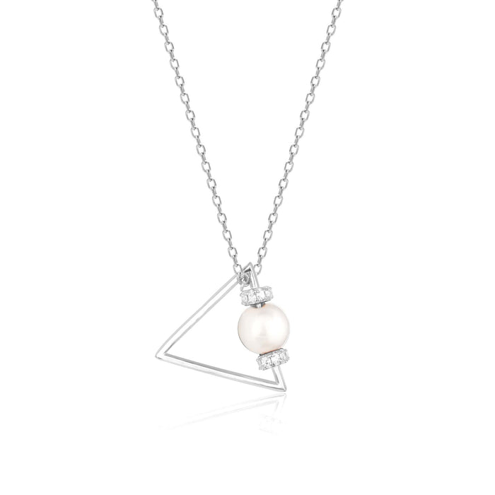 Graceful Triangle Pearl Necklace