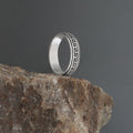 Greek Key Silver Band Ring