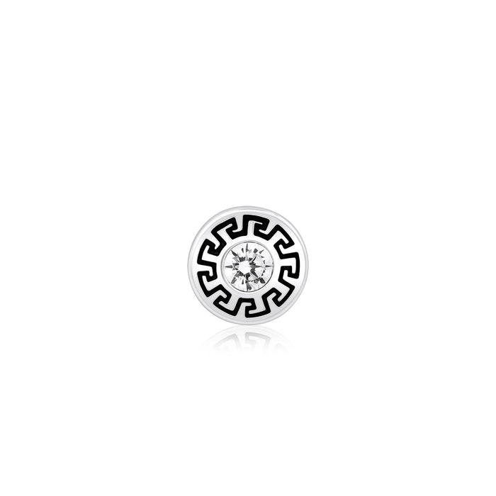 Greek Key Silver Studs
