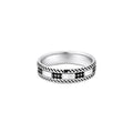 Gridline Textured Silver Ring